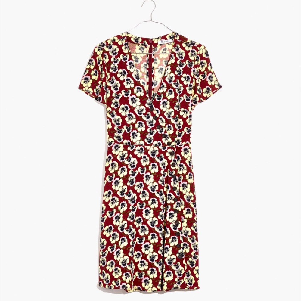 Madewell button wrap dress in viola floral - Picture 4 of 12